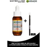 Garnier C Vitamini Süper Aydınlatıcı Gece Serumu + Tat Liner Gel Pencil Göz Kalemi Mini