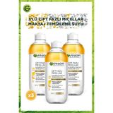 Garnier Çift Fazlı Micellar Kusursuz Makyaj Temizleme Suyu 400ML X3'LÜ Arındırıcı Etki ile Cilt İçin