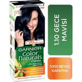 Garnier Color Naturals Krem Saç Boyası - Gece Mavisi, Amonyak İçeren, %100 Beyaz Kapatma, Bitkisel Yağlarla Zenginleştirilmiş Bakım