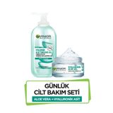 Garnier Hyaluronik Aloe Jel - Günlük Nemlendirici Jel 50 ml & Hyaluronik Aloe Temizleme Jeli 200 ml