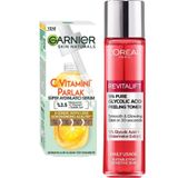 Garnier L'Oreal Paris Revitalift Leke Karşıtı Tonik 180ml + Garnier C Vitamini Süper Aydınlatıcı Serum 30ml