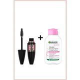Garnier Maybelline Volume Express Over The Top Siyah Maskara & Garnier Micellar Makyaj Temizleme Suyu 100