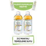 Garnier Micellar Çift Fazlı Kusursuz 400 ML 2'li Makyaj Temizleme Suyu + Pamukluk