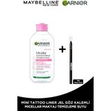 Garnier Micellar Kusursuz Makyaj Temizleme Suyu 200ml + Tattoo Liner Gel Pencil Göz Kalemi Mini Hassas Ciltler İçin Etkili Temizlik