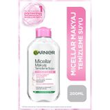 Garnier Micellar Makyaj Temizleme Suyu 200ML, 24 Saat Nemlendirme, Hassas Ciltler,Vegan&Cruelty Free