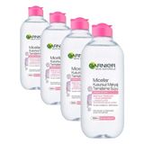 Garnier Micellar Makyaj Temizleme Suyu 400ML, 24 Saat Nemlendirme, Hassas Ciltler için (4 paketi)