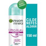 Garnier Mineral 150ML Ultra Kuru Sprey Deodorant Kadınlar İçin Hızlı Kuruma Ve Uzun Süreli Ferahlık
