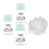 Garnier Mineral Lekesiz Koruma Roll-On Deodorant 3'lü Set & Duş Lifi Hediyesi