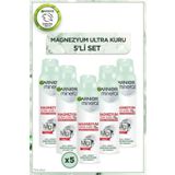 Garnier Mineral Magnezyum Ultra Kuru Sprey Deodorant Seti x5, 72 Saat Etkili