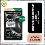 Garnier Şişkinlik Karşıtı Göz Maskesi – Kömür ve Kafeinli, Parfümsüz Vegan Formül, 15 Dakikada Etkili Tekli 1 Adet