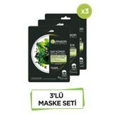 Garnier Siyah Yosunlu Gözenek Sıkılaştırıcı Kağıt 3'lü Yüz Maskesi Set