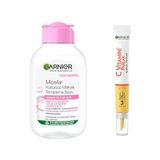Garnier Skin Naturals Micellar Kusursuz Makyaj Temizleme Suyu (100 ml) & C Vitamini Parlak Aydınlatıcı Göz Kremi Cilt Bakım Seti