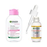 Garnier Skin Naturals Micellar Kusursuz Makyaj Temizleme Suyu (100 ml) & C Vitamini Parlak Süper Aydınlatıcı Serum (30 ml) Cilt Bakım Seti
