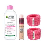 Garnier Skin Naturals Micellar Kusursuz Makyaj Temizleme Suyu (400 ml) & Maybelline New York Instant Anti Age Eraser Kapatıcı 01 Light + Hediye Havlu Bileklik 2'li Set