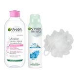 Garnier Skin Naturals Micellar Kusursuz Makyaj Temizleme Suyu (400 ml) & Mineral Saf&Temiz Sprey Deodorant & Duş Lifi Hediyesi