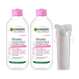 GARNIER Skin Naturals Micellar Kusursuz Makyaj Temizleme Suyu (400 ml) x2 & Makyaj Pamuk Hediyeli
