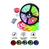 GARRA Silikonlu 3 Çipli Rgb Şerit Led Iç Ve Dış Mekan 5 Metre Tak Çalıştır 16 Renk Kumandalı Adaptörlü