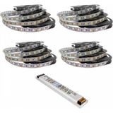 Garra Yüksek Işık 20 Metre 3 Cipli Şerit LED ve 25 Amper LED Trafosu Metrede 60 LED - Beyaz