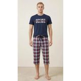 Garson Boy Erkek Pijaması Takmı Kısakol Kapri Alt Poplin Kumaş S