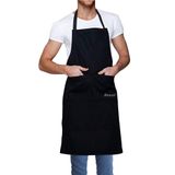 Garson Şef Barista Mutfak Önlüğü, Cepli Uzun Bel Ayarlanabilir Boyun Kemeri, Su Geçirmez Önlük Erkekler Yetişkinler Kadınlar için Mutfak, Restoran Bahçe Barbekü Atölye Polyester Pamuk