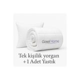 Gasel Home Tek Kişilik Microfiber Silikon Yorgan + 1 adet Microfiber Silikon Yastık