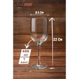 Gastro Şarap Bardağı 400ML Kadeh Kırılmaz Çizilmez Polikarbon Cam Gibi Şeffaf Şarap Kadehi - 1 Adet - 400 ml