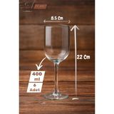 Gastro Şarap Bardağı 400ML Kadeh Kırılmaz Çizilmez Polikarbon Cam Gibi Şeffaf Şarap Kadehi - 6 Adet - 400 ml