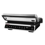 GASTROBACK 42542 Design Advanced Smart, biftek ızgara, 4 biftek programı, 6 ızgara programı, BBQ elektrikli ızgara, 2000 Watt, yapışmaz kaplamalı ızgara yüzeyleri, siyah, gümüş