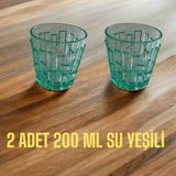 GastroPlast 2 Adet Kırılmaz, Çizilmez, Su Yeşili Rengi,polikarbon Plastikten Viski - Meşrubat Bardağı.