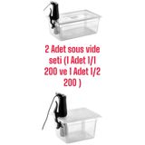GastroPlast 2li sous vide seti ( 1 adet 1/1 200 ve 1 adet 1/2 200 küvet ve 2 kapak )