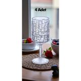 GastroPlast 4 Adet Kırılmaz Desenli Şeffaf Kokteyl & Meşrubat Bardağı (200 Ml) – Taş Desen Polikarbon, Şık ve Dayanıklı Tasarım