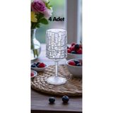 GastroPlast 4 Adet Kırılmaz Desenli Şeffaf Kokteyl & Meşrubat Bardağı (350 Ml) – Taş Desen Polikarbon, Şık ve Dayanıklı Tasarım