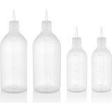 GastroPlast 4 Adet Şeffaf Plastik Yağdanlık (500 & 1000 Ml) - Sosluk, Yağdanlık, Ketçap Mayonez Şişesi - Isıya Dayanıklı - 2 Adet 500 ml - 2 Adet 1 Lt