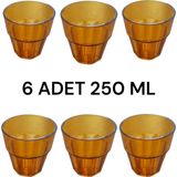 GastroPlast 6 Adet 250 ml Casablanca Bardak Şeffaf Bakır Rengi Ürün Kırılmaz, Çizilmez, Polikarbon Plastik Bardak