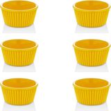 GastroPlast 6 Adet Kırılmaz Sosluk – Kahvaltılık, Reçellik, Meze ve Tatlı Servisi Için Isıya Dayanıklı Mini Servis Kasesi - Ev ve Restoran Kullanımına Özel - Sarı - 70 ml