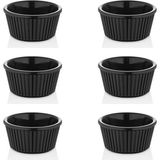 GastroPlast 6 Adet Kırılmaz Sosluk – Kahvaltılık, Reçellik, Meze ve Tatlı Servisi Için Isıya Dayanıklı Mini Servis Kasesi - Ev ve Restoran Kullanımına Özel - Siyah - 70 ml