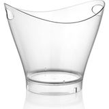 GastroPlast 6 Litrelik Çift Kulplu Buz Kovası,şarap Kovası,şampanya Kovası,buzluk,içecek Soğutucu Kovası - Şeffaf - 6 lt