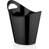 GastroPlast 6 Litrelik Çift Kulplu Buz Kovası,şarap Kovası,şampanya Kovası,buzluk,içecek Soğutucu Kovası - Siyah - 4 lt