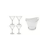 GastroPlast 6 Lt San Buz Kovası ( 4 Adet Polikarbon Martini Bardağı Hediyeli )
