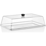 GastroPlast Fanus ve Tepsi Seti (410 x 260 Mm) - Kafe, Pastane ve Restoranlar Için Servis Seti - Profesyonel Servis ve Sunum Ekipmanı - Şeffaf