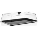 GastroPlast Fanus ve Tepsi Seti (410 x 260 Mm) - Kafe, Pastane ve Restoranlar Için Servis Seti - Profesyonel Servis ve Sunum Ekipmanı - Siyah