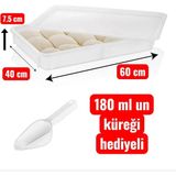 Gastroplast Hamur Teknesi ,hamur Pasası. Un Küreği Hediyeli .kapaklı. En :40 cm , Boy : 60 Cm, Yükseklik 7.5 cm - 10 lt