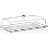 GastroPlast Kırılmaz (Pc) Fanus ve Tepsi Seti (325 x 527 Mm) - Kafe, Pastane ve Restoranlar Için Servis Seti - Profesyonel Servis ve Sunum Ekipmanı - Şeffaf