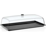 GastroPlast Kırılmaz (Pc) Fanus ve Tepsi Seti (325 x 527 Mm) - Kafe, Pastane ve Restoranlar Için Servis Seti - Profesyonel Servis ve Sunum Ekipmanı - Siyah