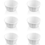 GastroPlast Kırılmaz Sosluk Seti 6’lı – Kahvaltılık, Reçellik, Meze ve Tatlı Servis Kabı | Isıya Dayanıklı Polikarbon Mini Kase | Ev ve Restoran Için - Beyaz - 150 ml