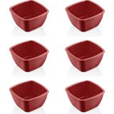 GastroPlast Kırılmaz Sosluk Seti 6’lı – Kahvaltılık, Reçellik, Meze ve Tatlı Servis Kabı | Isıya Dayanıklı Polikarbon Mini Kase | Ev ve Restoran Için - Kırmızı - 100 ml