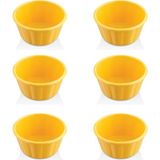 GastroPlast Kırılmaz Sosluk Seti 6’lı – Kahvaltılık, Reçellik, Meze ve Tatlı Servis Kabı | Isıya Dayanıklı Polikarbon Mini Kase | Ev ve Restoran Için - Sarı - 150 ml