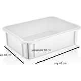 Gastroplast Küçük Boy Polipropilen 30X40X10 cm Ekmek,pide,lahmacun,pizza,kek,börek,hamur Teknesi ( Kapak Dahil 2li Set )