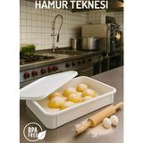 Gastroplast (Pp) Kırılmaz Hamur Teknesi ,Hamur Pasası ,Pizza Hamur Kabı & Kapağı – Restoran, Otel, Fırın ve Pizzacılar Için - Dayanıklı Hamur Saklama Teknesi - 30 x 40 x 7,5 cm