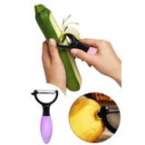 GAT Shop Silikon Saplı Meyve Sebze Salatalık Havuç Kabak Patlıcan Için Tombul Çelik Soyacak Mutfak Gereci